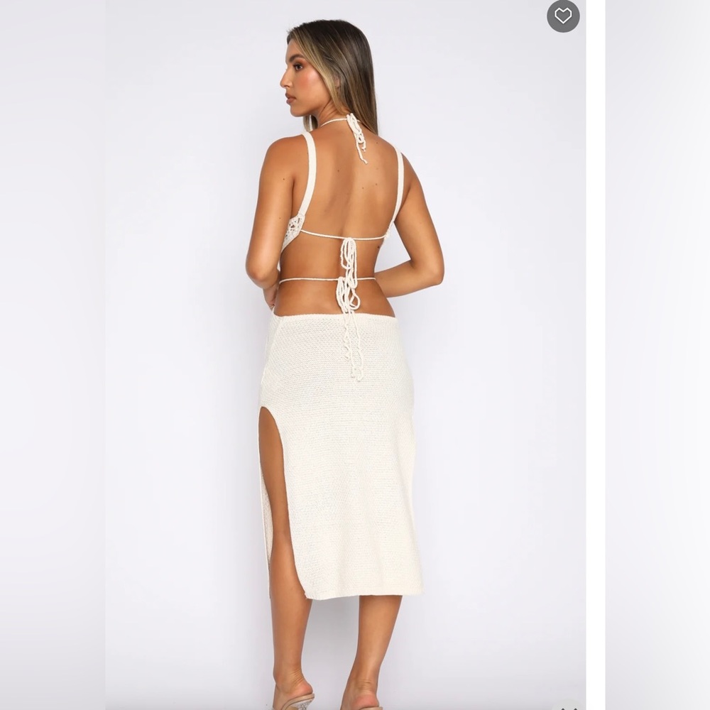 Crochet Midi Dress Off White